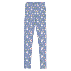 Activewear / YA Leggings 8 Dancing Llama (Blue) - Youth Leggings