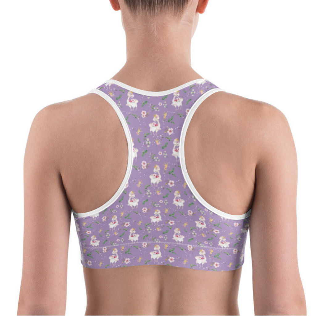 Activewear / Sport top Dancing Llama (Lilac) - Crop Top