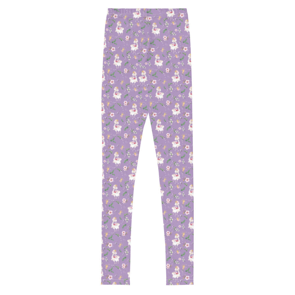 Activewear / YA Leggings Dancing Llama (Lilac) - Youth Leggings