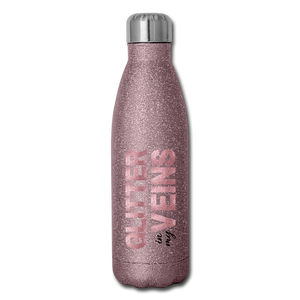 Gifts & Accessories / Water Bottles Pink Glitter Glitter in my Veins (Pink Glitter Effect) - Insulated Stainless Steel Water Bottle