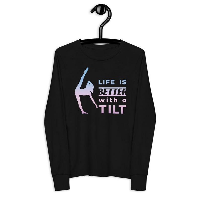 Kids / Long T-Shirts Black / S Life is Better with a Tilt - Kids Long-Sleeved Tee