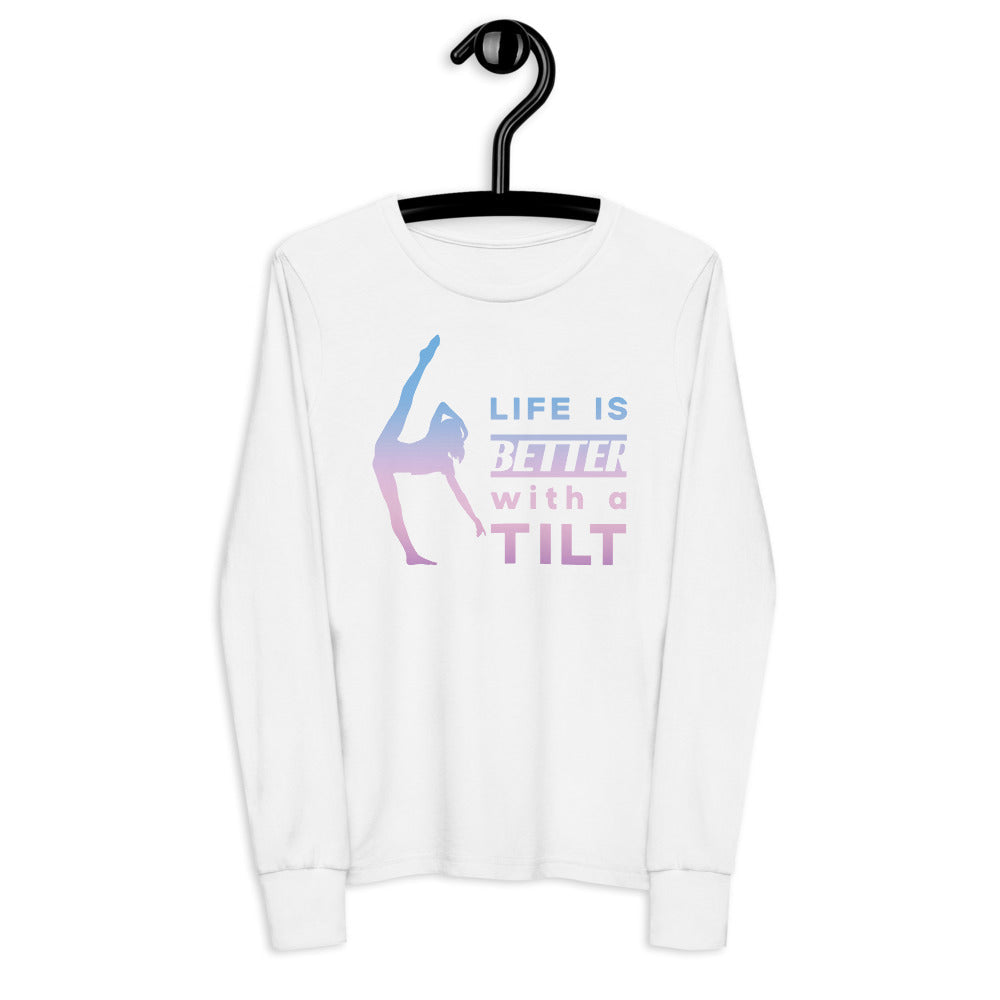 Kids / Long T-Shirts White / S Life is Better with a Tilt - Kids Long-Sleeved Tee