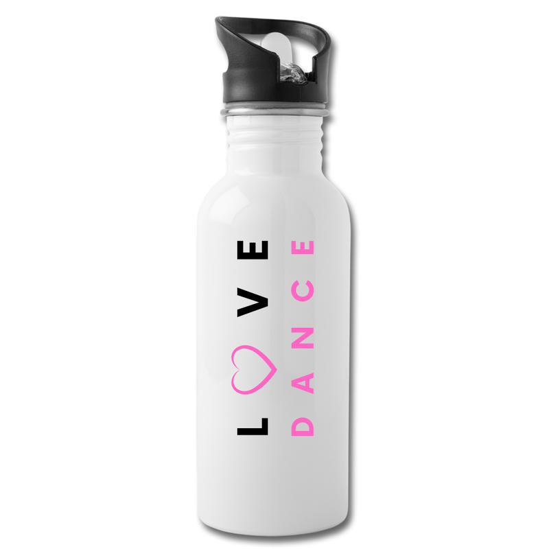 Gifts & Accessories / Water Bottles White Love Dance (Pink) - Water Bottle
