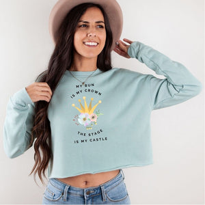 Women / Sweatshirts Dusty Blue / S My Bun is My Crown - Cropped Fleece Sweatshirt