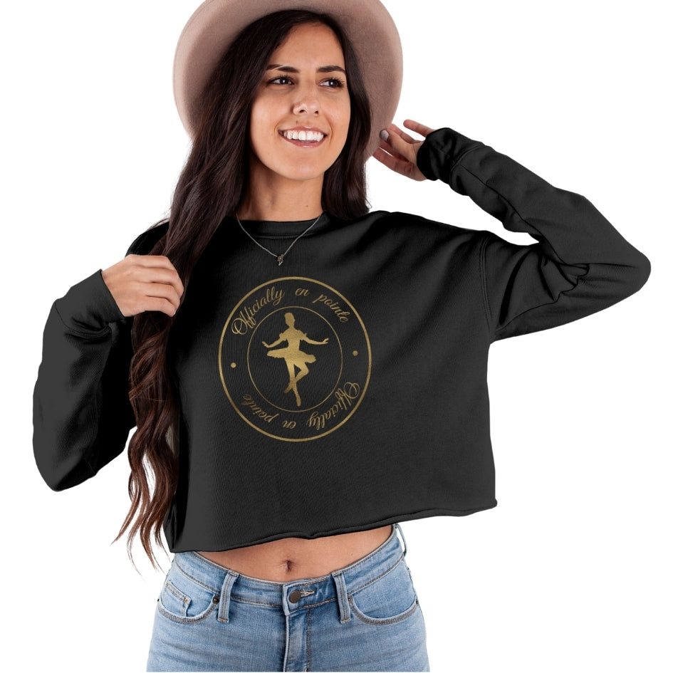 Women / Sweatshirts Black / S Officially en Pointe - Cropped Fleece Sweatshirt
