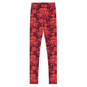 Activewear / YA Leggings 14 (11-12y) Roses are Red - Youth Leggings