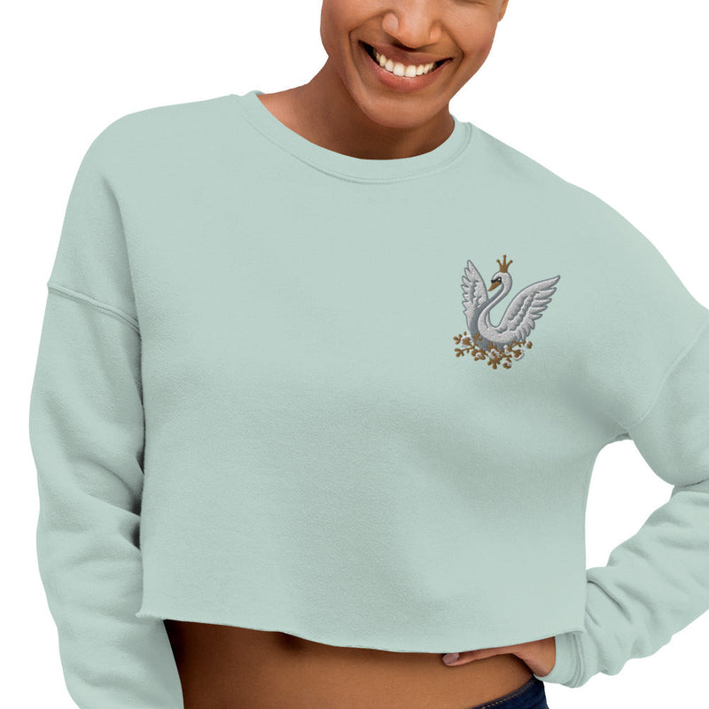 Women / Sweatshirts S Swanderful - Embroidered Cropped Fleece Sweatshirt