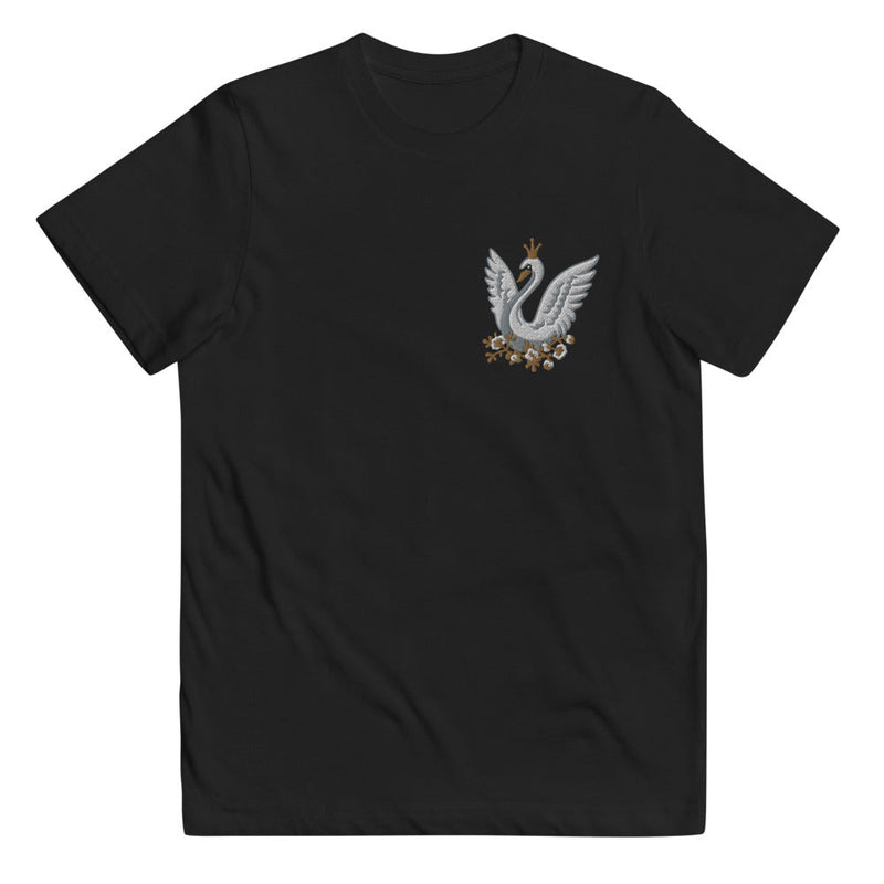 Kids / T-Shirts Black / XS Swanderful - Embroidered Kids Jersey Tee