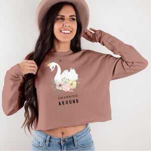 Women / Sweatshirts Mauve / S Swanning Around - Cropped Fleece Sweatshirt