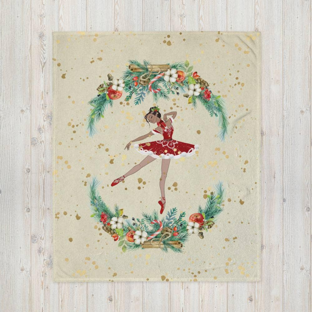 Santa Ballerina - Soft Fleece Throw Blanket