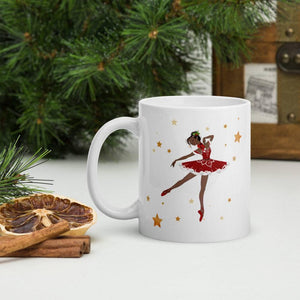 Santa Ballerina (skin tone 2) - Ceramic Mug*