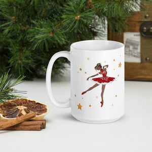 Santa Ballerina (skin tone 2) - Ceramic Mug*