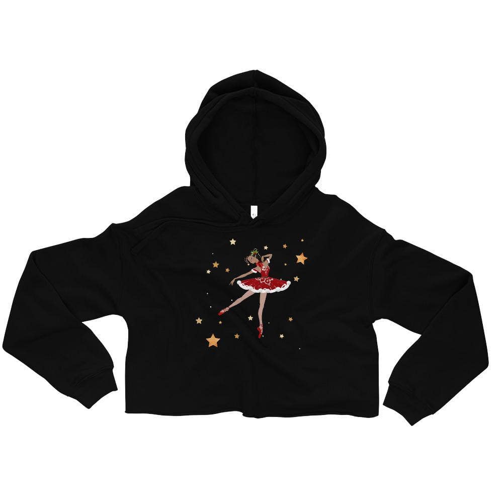 Santa Ballerina - Cropped Fleece Hoodie